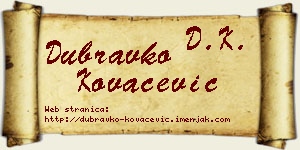 Dubravko Kovačević vizit kartica